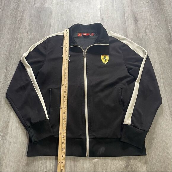 Puma Ferrari Scuderia Black Full Zip Up Racing Track Jacket Mens Medium - Picture 5 of 6